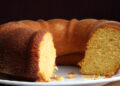 Traditional Caribbean rum cake on a plate