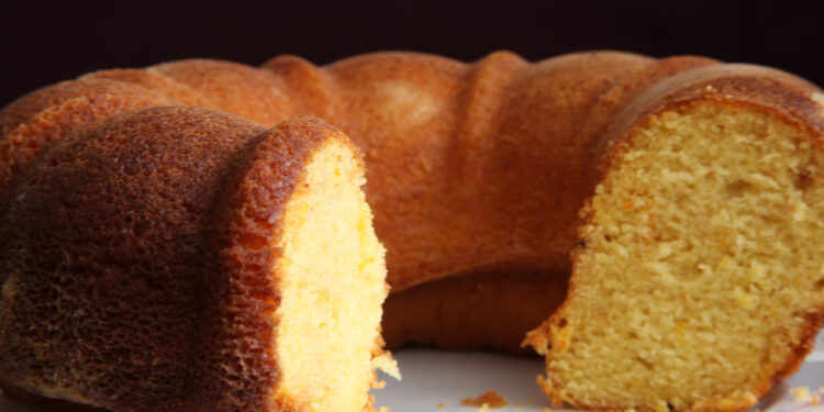 Traditional Caribbean rum cake on a plate